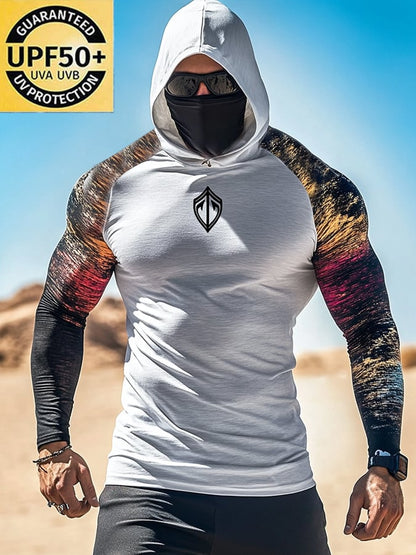 Men's Outdoor Sun Protection Breathable Cool Hooded Sun Protection Long Sleeve Top