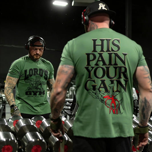 Lord's Gym The Sin Of The World Bench Press This! Printed Men's T-shirt