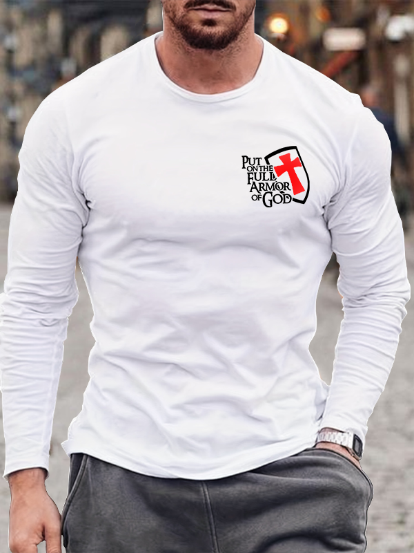 Put On The Full Armor Of God Jesus God Christian Cotton Long Sleeve T-Shirt