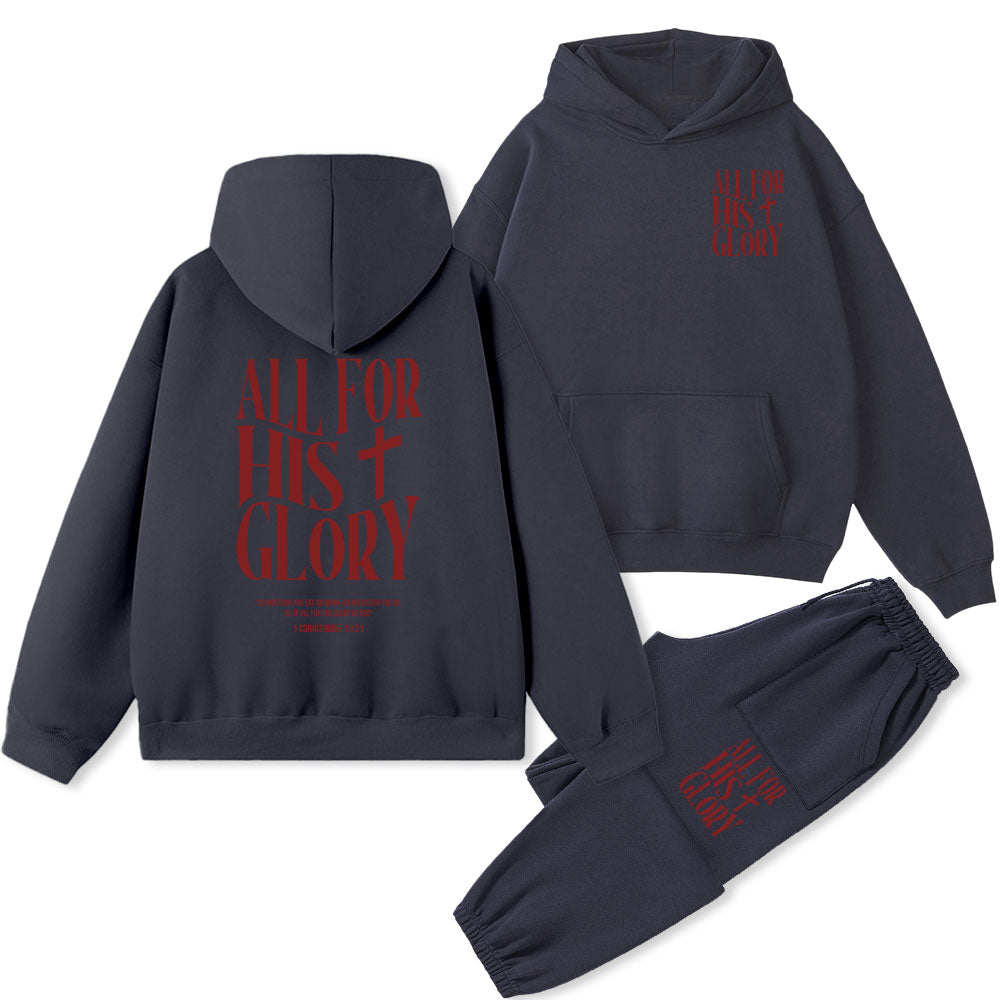 All For His Glory Christian Fleece Hoodie Set