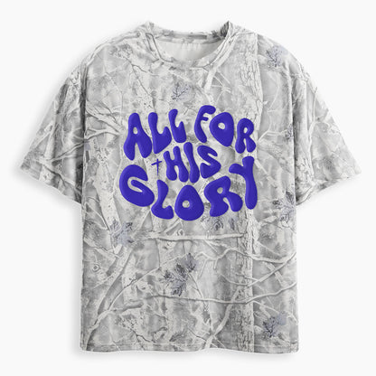 All For His Glory Christian Puff Printed Camo T-Shirt