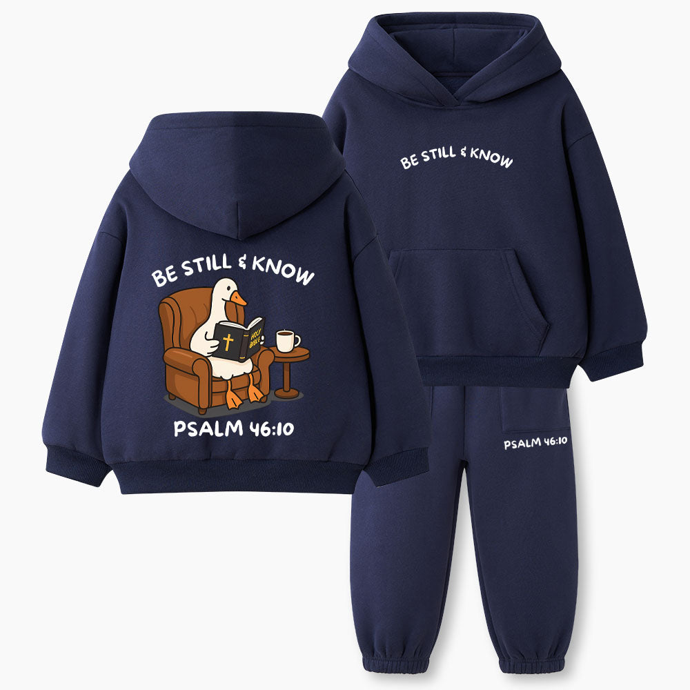 Be Still And Know Christian Kid Fleece Hoodie Set