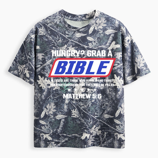 Blessed Are Those Who Hunger And Thirst For Righteousness Christian Camo T-Shirt