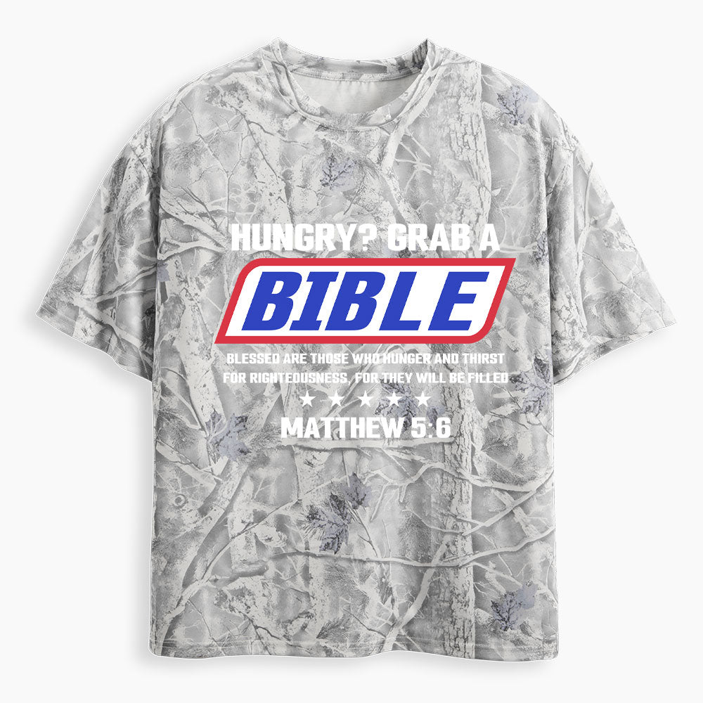 Blessed Are Those Who Hunger And Thirst For Righteousness Christian Camo T-Shirt