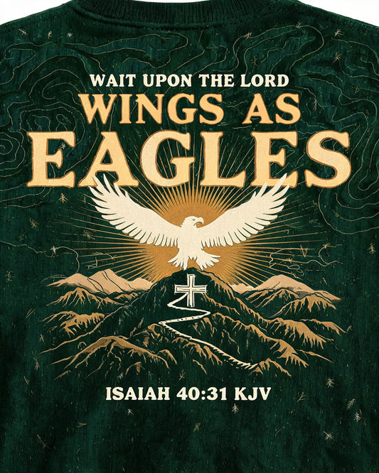 Christian Hiking Shirt Graphic Wings As Eagles AOP Tee