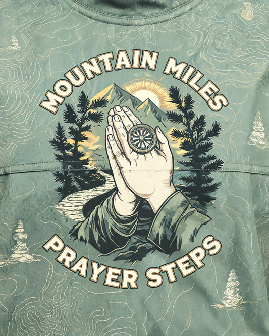 Christian Shirt Green Mountain Prayer Hiking AOP Tee