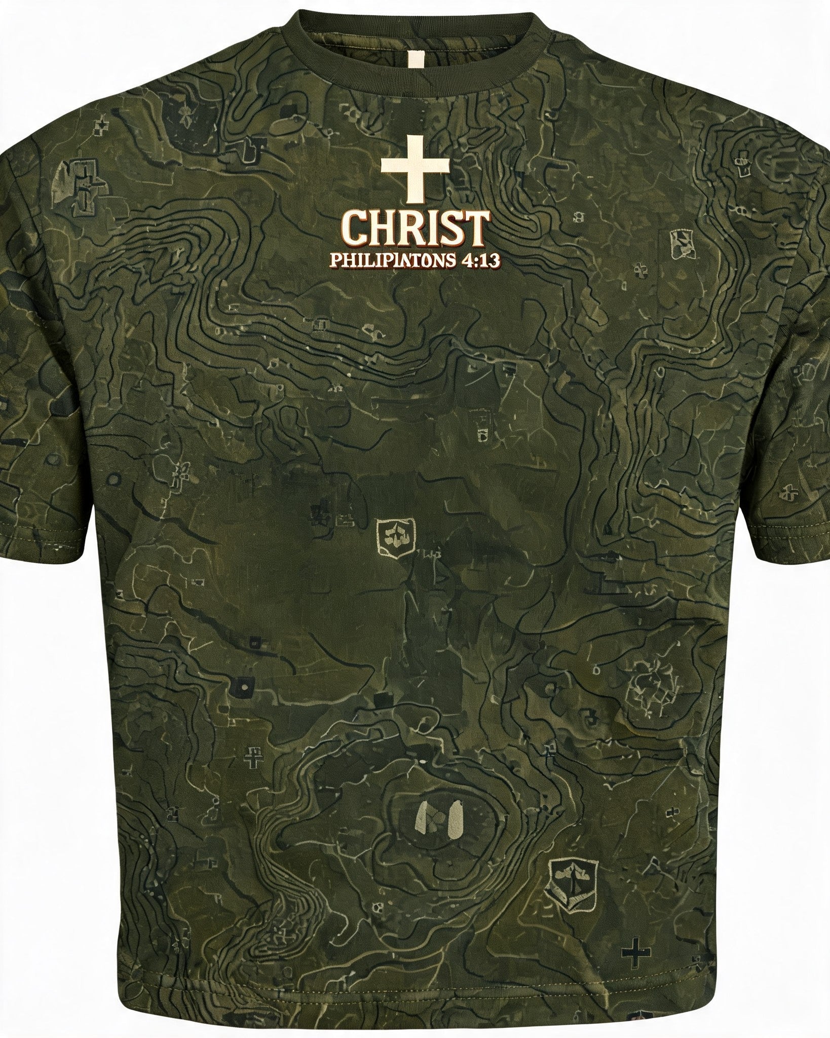 Mens Christian Shirts God Is Good - No Rank Above Christ Short Sleeve AOP Tee
