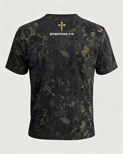 Christian Shirt Minimalist - Battle Scars Grace Marks Short Sleeve AOP Tee