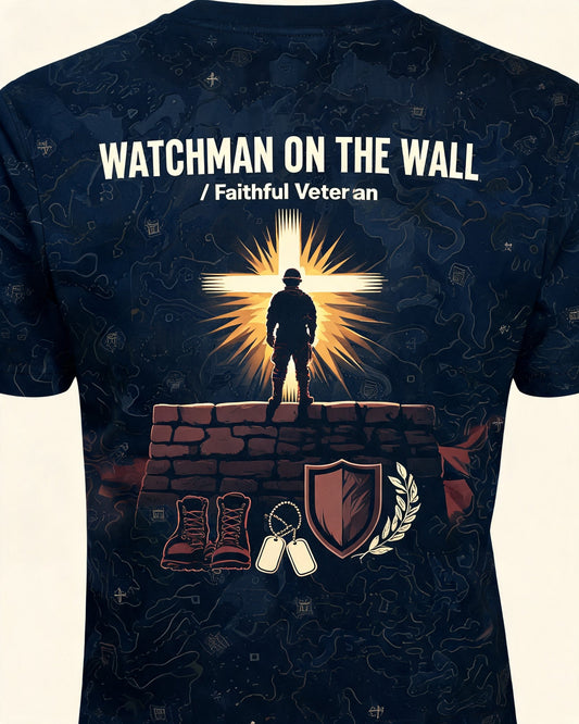 Christian Veteran Shirt - Watchman On The Wall Short Sleeve AOP Tee