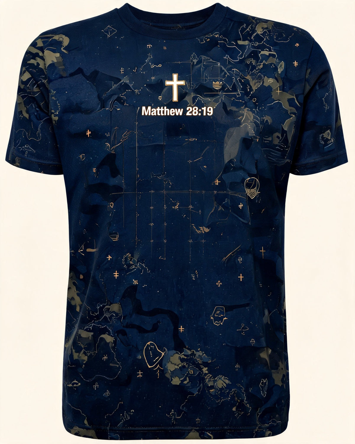 Mens Christian Shirts God Is Good - Under Orders From Heaven Short Sleeve AOP Tee