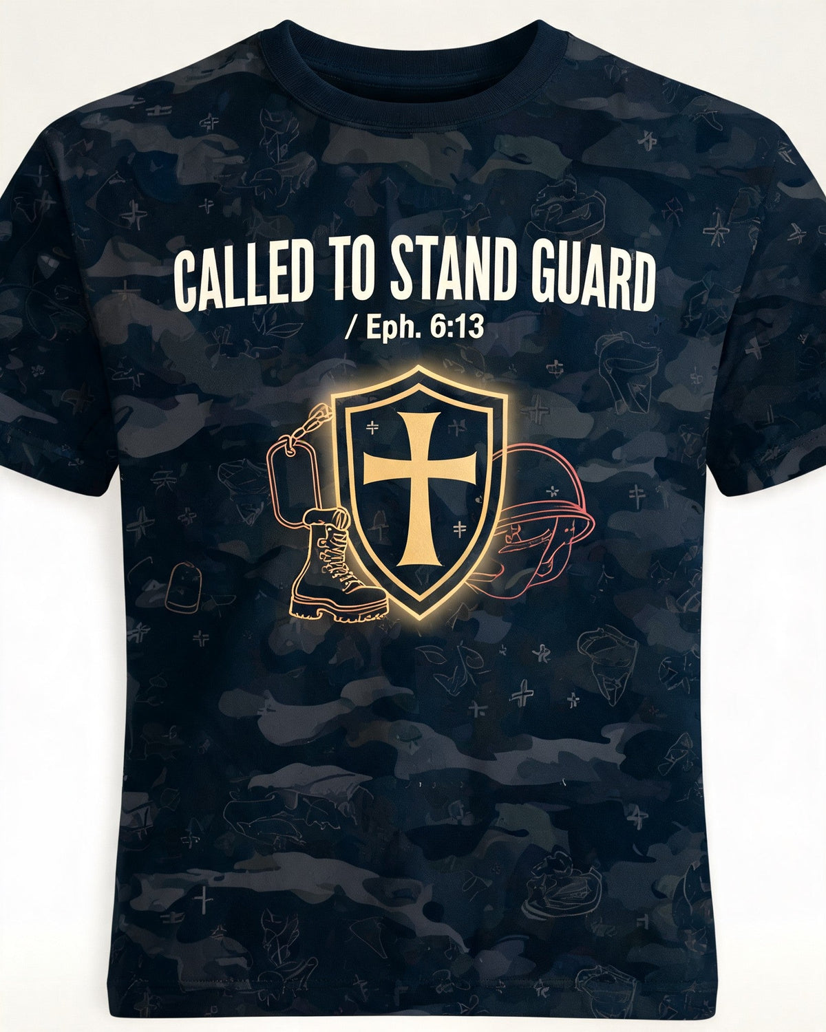 Christian Shirt Camo - Called To Stand Guard Short Sleeve AOP Tee