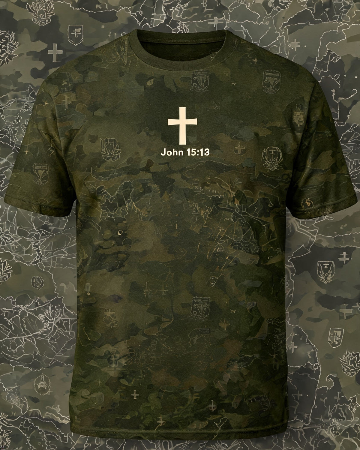Christian Shirt Cross - Freedom Was Bought Grace Was Given Short Sleeve AOP Tee