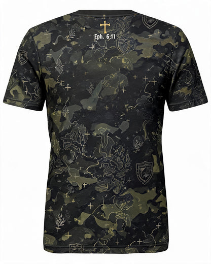 Christian Veteran Shirt - Personalized Veteran Of Faith Armor Of God AOP Tee