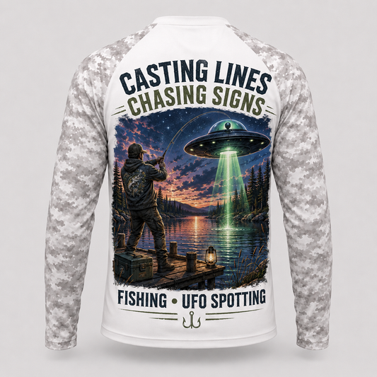 UFO Spotting Fishing Shirt – Custom Name Long Sleeve