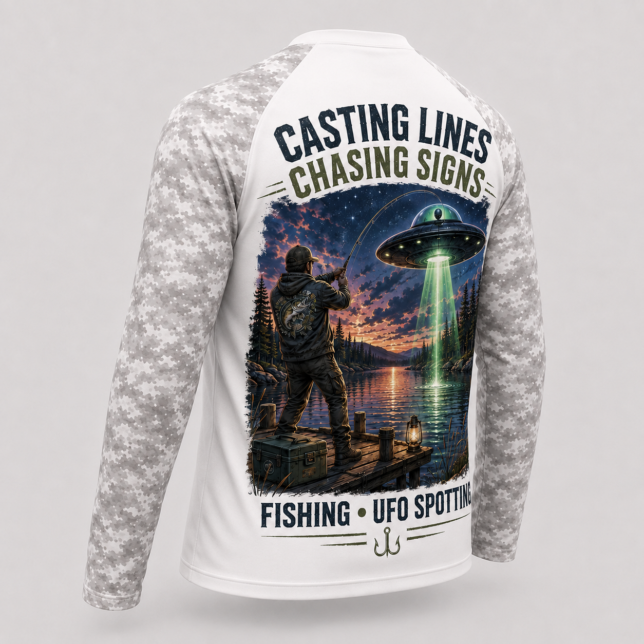 UFO Spotting Fishing Shirt – Custom Name Long Sleeve