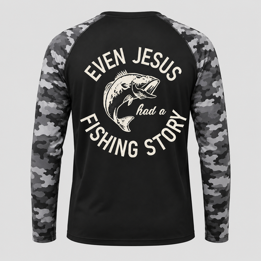 Even Jesus Fishing Story Long Sleeve Shirt