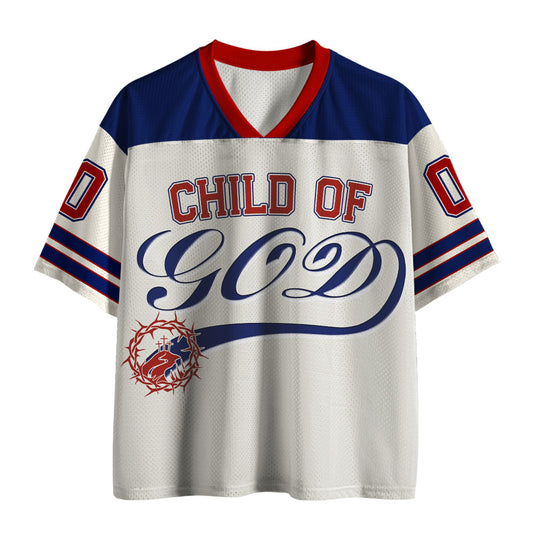 Personalized Child Of God Christian White Mesh Jersey