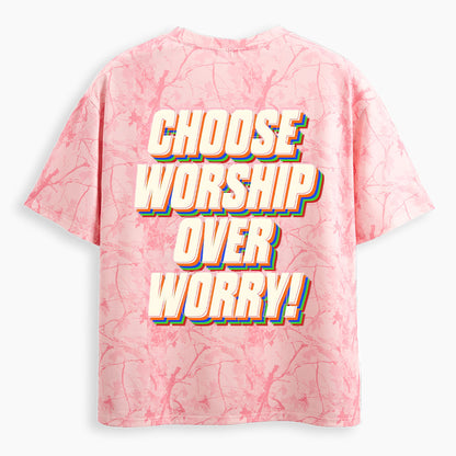 Chosen Worship Over Worry Christian Camo T-Shirt