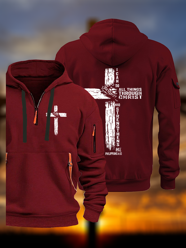 I Can Do All Things THrough Christ Jesus God Christian Zipper Hoodies