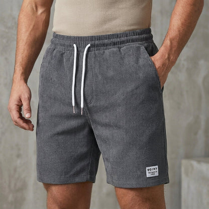 Relaxed Drawstring Shorts with Textured Finish and Tailored Comfort