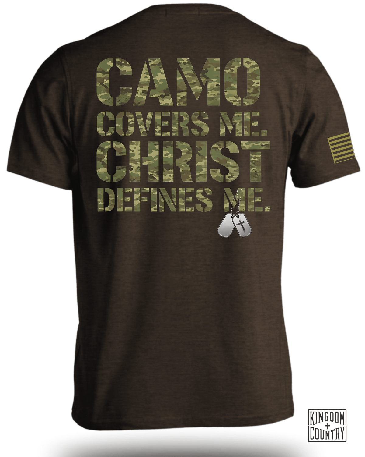 Camo Covers Me Christ Defines Me Christian T-Shirt