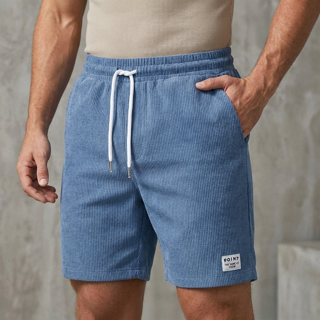 Relaxed Drawstring Shorts with Textured Finish and Tailored Comfort