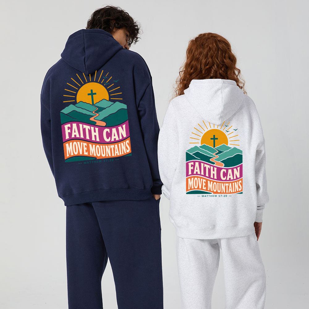 Faith Can Move Moutians Christian Premium Fleece Hoodie Set