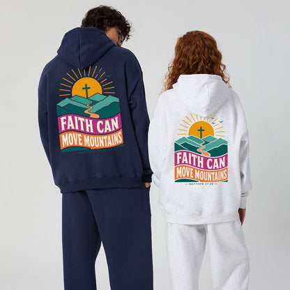 Faith Can Move Moutians Christian Premium Fleece Hoodie Set