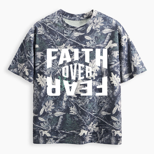 Faith Over Fear Christian Camo T-Shirt
