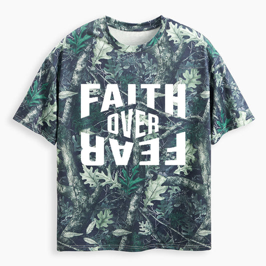 Faith Over Fear Christian Camo T-Shirt
