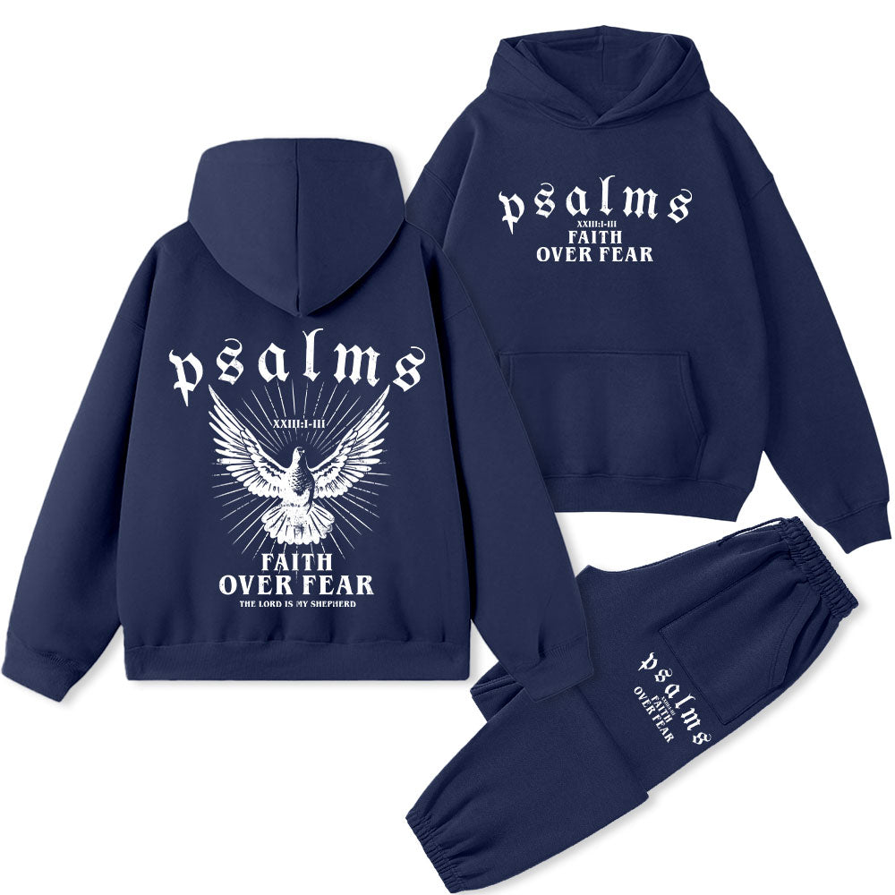 Faith Over Fear Christian Premium Fleece Hoodie Set