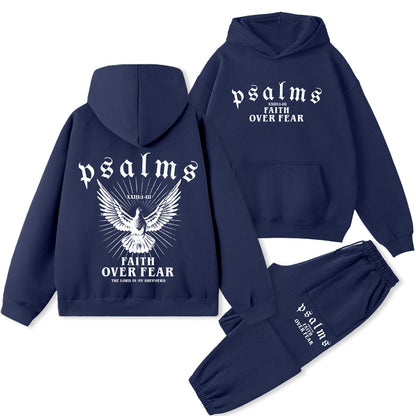 Faith Over Fear Christian Premium Fleece Hoodie Set