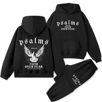 Faith Over Fear Christian Premium Fleece Hoodie Set