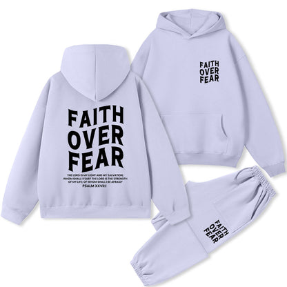Faith Over Fear Christian Premium Fleece Hoodie Set