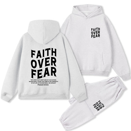 Faith Over Fear Christian Premium Fleece Hoodie Set