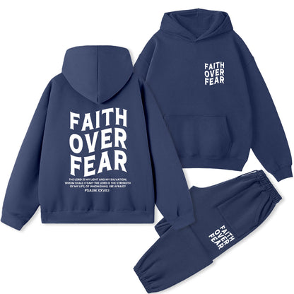 Faith Over Fear Christian Premium Fleece Hoodie Set