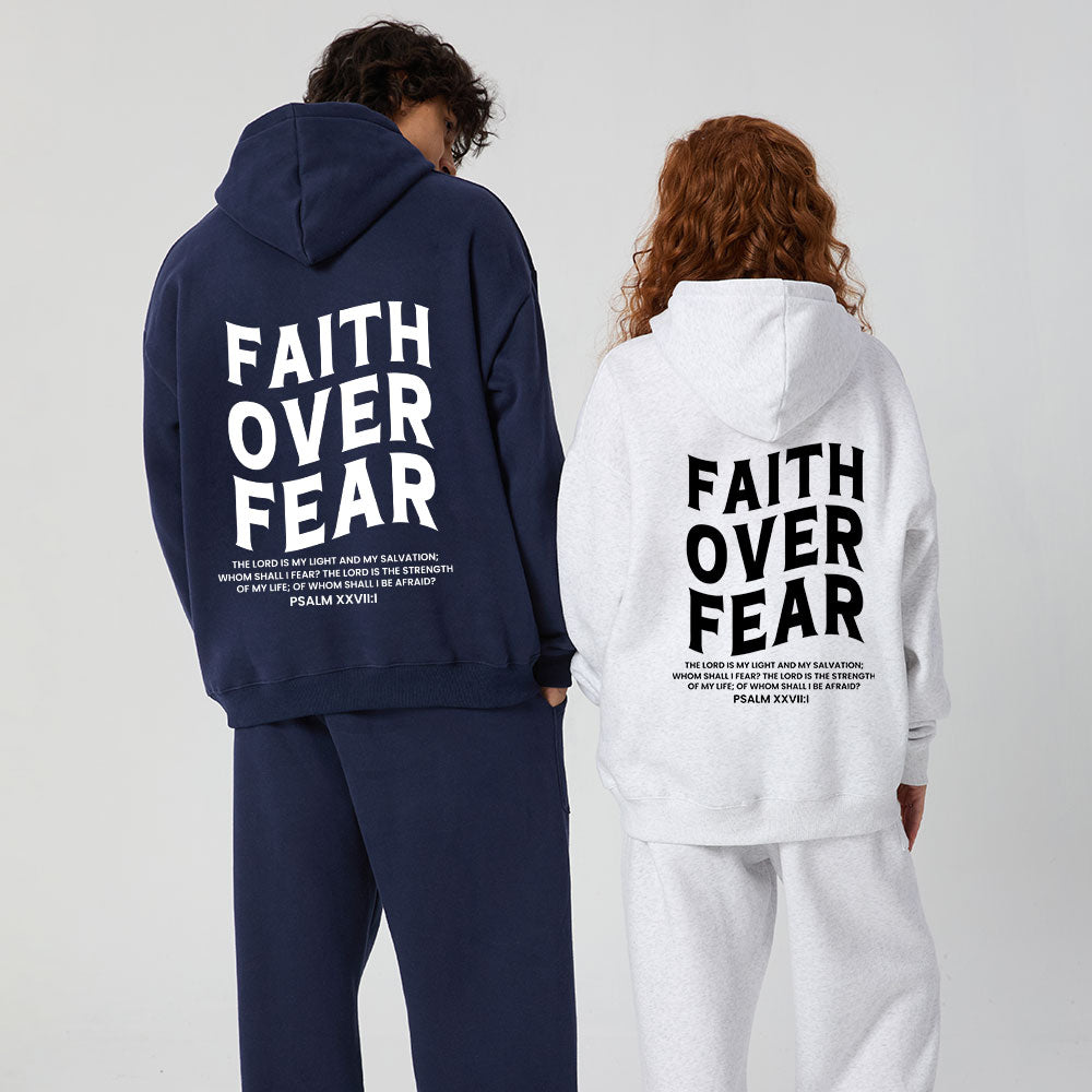 Faith Over Fear Christian Premium Fleece Hoodie Set