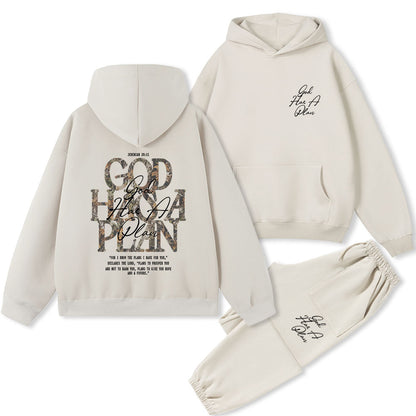 God Has A Plan Christian Premium Fleece Hoodie Set