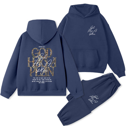 God Has A Plan Christian Premium Fleece Hoodie Set