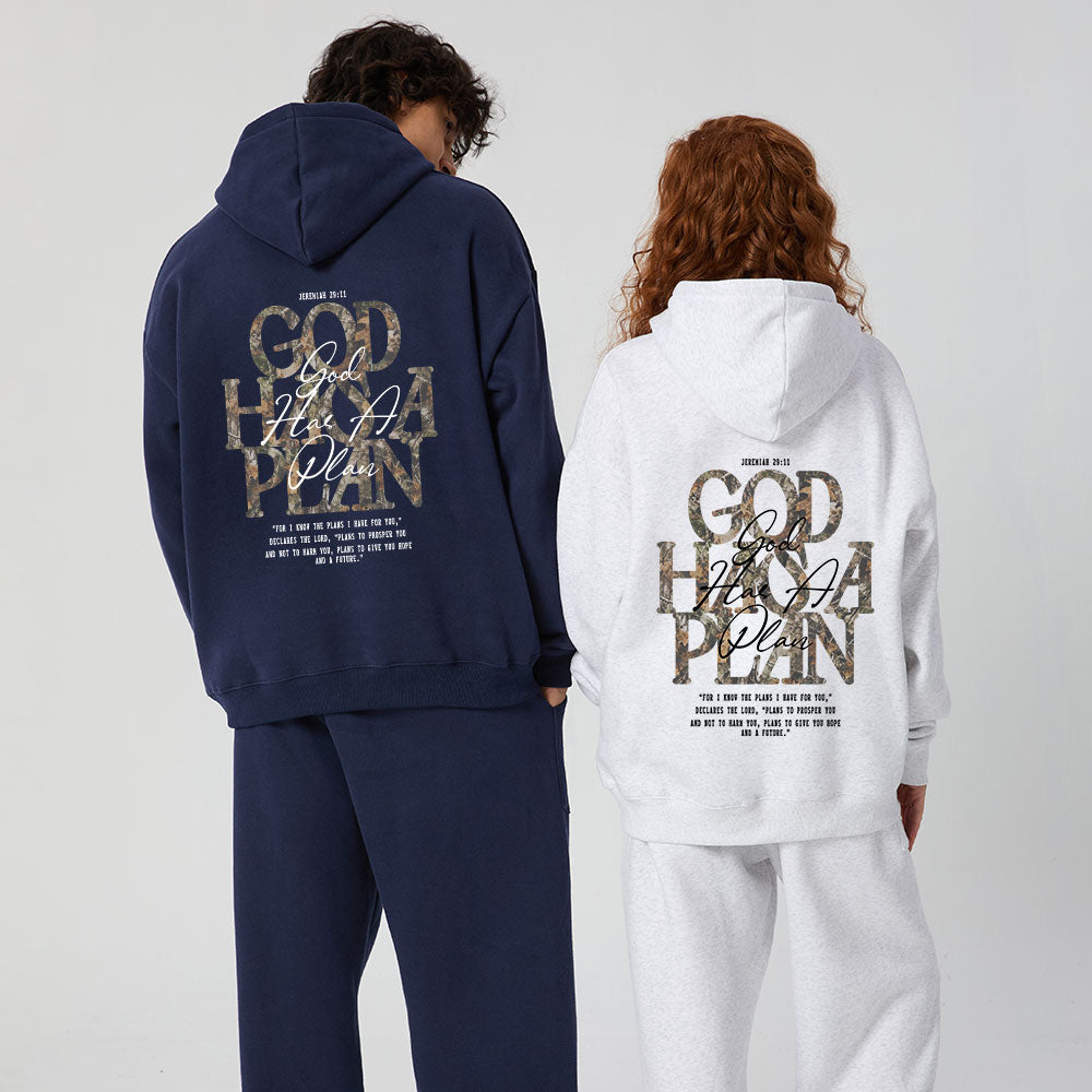 God Has A Plan Christian Premium Fleece Hoodie Set