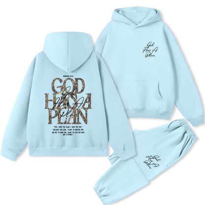 God Has A Plan Christian Premium Fleece Hoodie Set