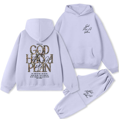 God Has A Plan Christian Premium Fleece Hoodie Set