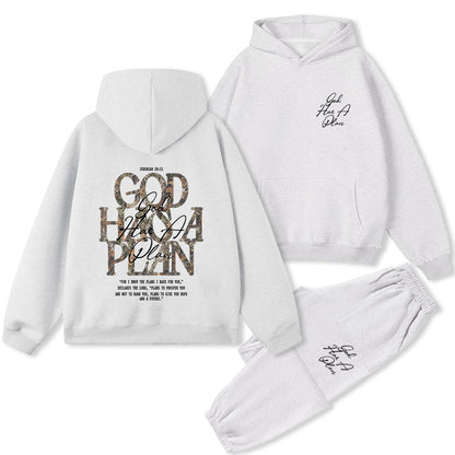 God Has A Plan Christian Premium Fleece Hoodie Set