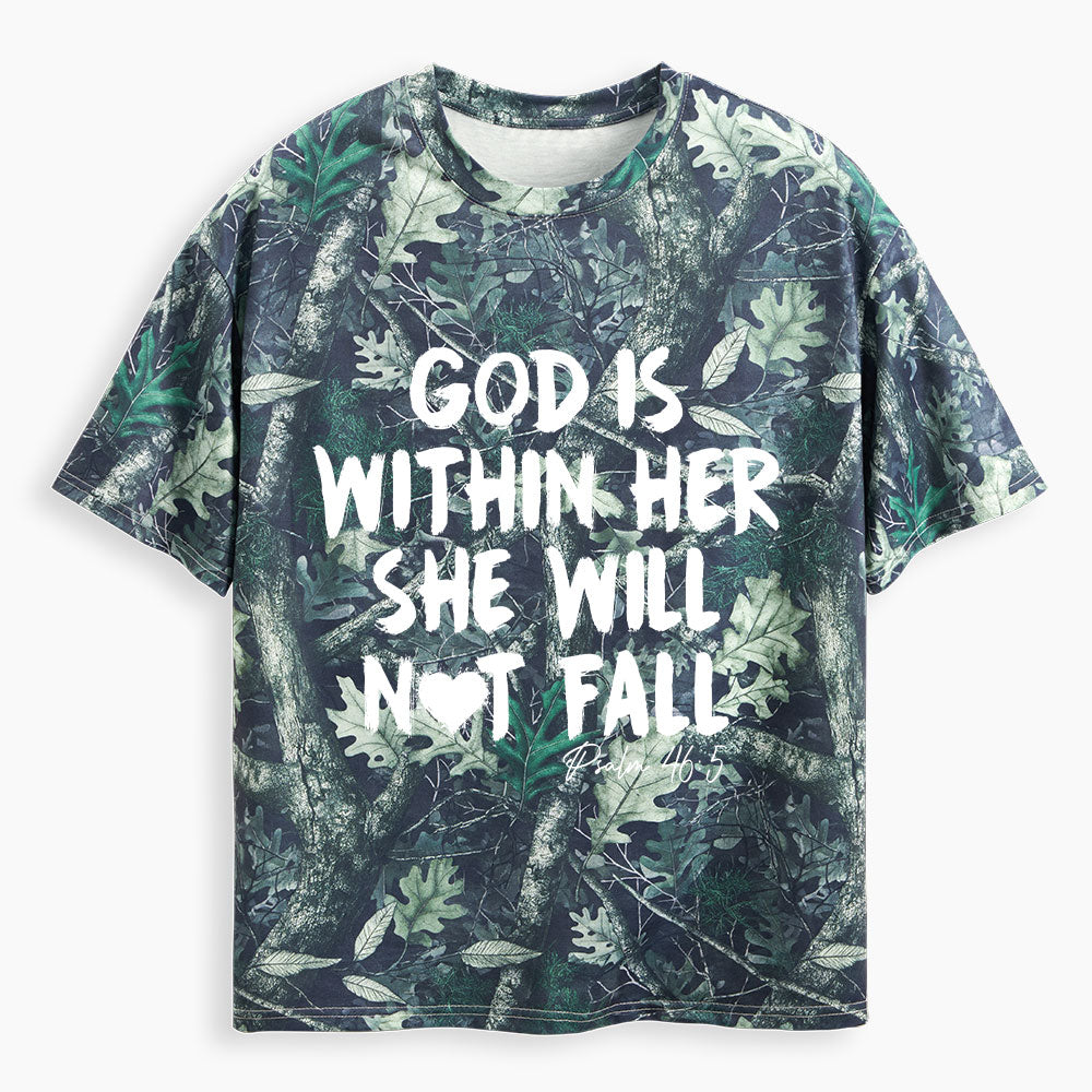 God Is Within Her Christian Camo T-Shirt
