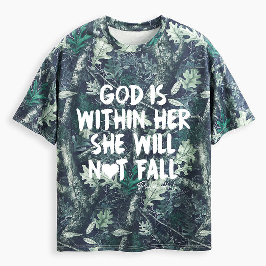 God Is Within Her Christian Camo T-Shirt