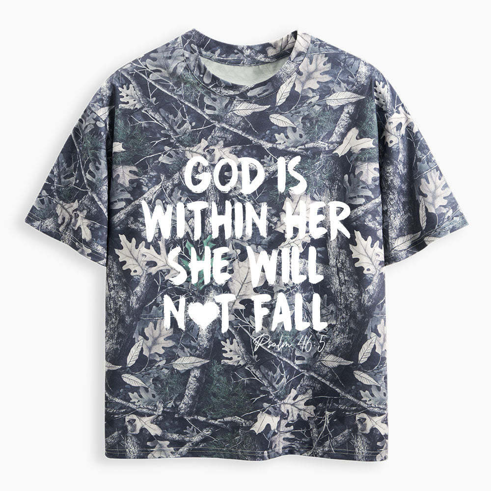 God Is Within Her Christian Camo T-Shirt