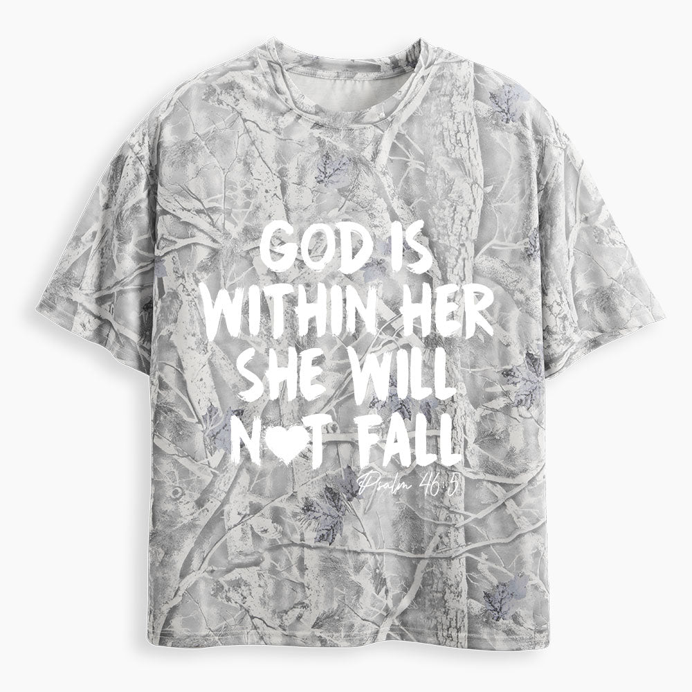 God Is Within Her Christian Camo T-Shirt