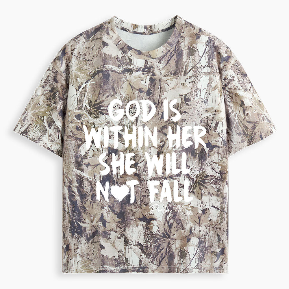 God Is Within Her Christian Camo T-Shirt