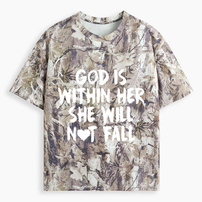 God Is Within Her Christian Camo T-Shirt
