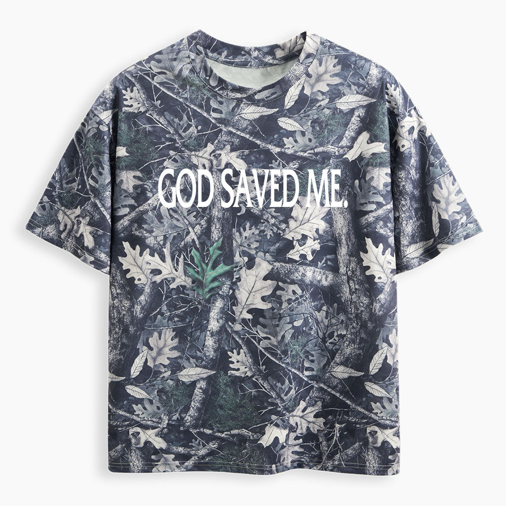God Saved Me Christian Camo T-Shirt